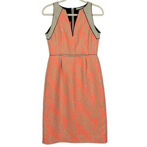 NWT Dorothee Schumacher Sample Dress, size 2, Coral/Tan with black trim